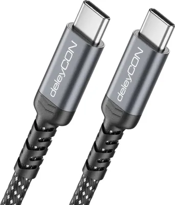 Produktbild von deleyCON 1m 240W USB-C Ladekabel Schnellladekabel PD3.1 USB-C auf USB-C Kabel für iPhone 17 16 15 Pro Max Air Galaxy A16 A56 S25 S24 S23 Pixel iPad Pro MacBook AirPods Tablet Switch PS5