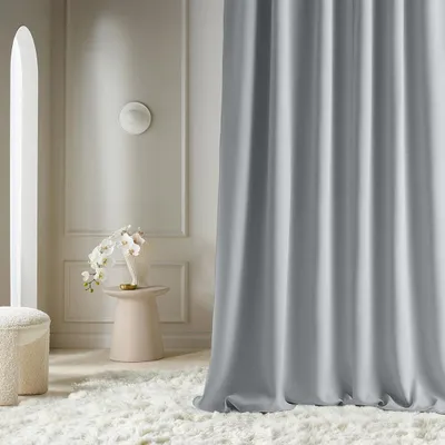 Produktbild von ROOM99 Vorhang mit Kräuselband Aura 140 x 280 cm Hellgrau, 1 Stück