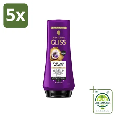 Zdjęcie produktu dla 5 x Odżywka Gliss Full Hair Wonder - 200 ml - Opakowanie zbiorcze - 5 sztuk