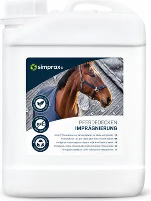 Produktbild von simprax® Pferdedecken Imprägnierung "Spray-On" - 2,5 Liter Kanister - GOTS Approved - UV-stabil, biologisch abbaubar