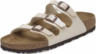 Produktbild von Birkenstock 1029818 Damen Tieffußbett Pantolette Florida Graceful Pearl White, Beige, Gr. 38