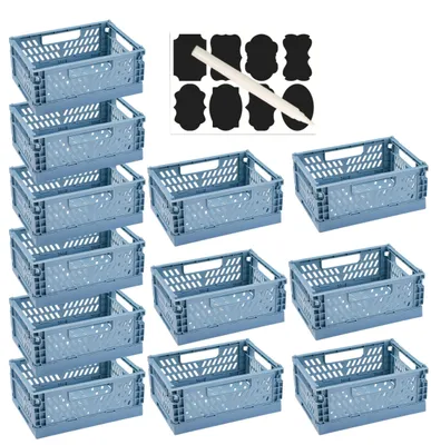 Productafbeelding van Omgoods - Set van 12 Vouwbare Opbergmanden met Handvatten