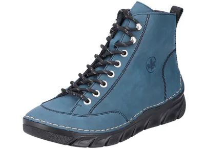 Zdjęcie produktu dla Rieker damskie sznurowane buty za kostkę z ozdobnymi przeszyciami 55022, rozmiar:38 EU, kolor:Zielony