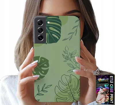 Produktbild von Fall Für Samsung Galaxy S22 - Grüne Blätter Floralen Muster Zurück