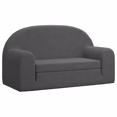 Produktbild von Kinder-Schlafsofa 2-Sitzer Anthrazit Weicher Plüsch