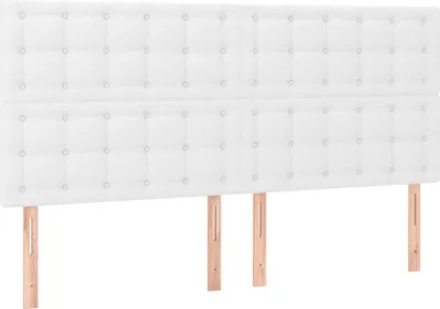 Produktbild von vidaXL Kopfteil Weiß 160x5x118/128 cm Kunstleder