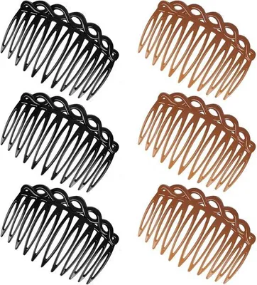 Produktbild von Famanu Set von 6 Französischen Seitkämmen für Hochsteckfrisuren - Haaraccessoires für Seitenscheitel
