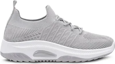Produktbild von Damen Sneaker Slip On Freizeitschuhe Textil Turnschuhe Mom Grau Gr.39