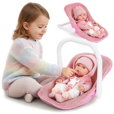 Produktbild von Babypuppe mit Trage – 30,5 cm – Rosa – Spielset für Rollenspiele und Fürsorgeübungen
