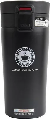 Image de Thermos en acier inoxydable, 380 ml - Noir