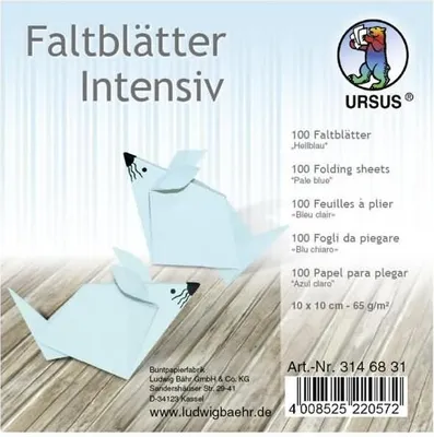 Produktbild von Faltblätter Intensiv Uni 10x10cm VE=100 Blatt hellblau