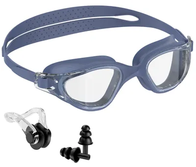 Produktbild von Seaflar Schwimmbrille Erwachsene Anti-Beschlag, Nasenklammer & OhrstöPsel – Blue gray