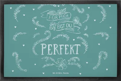 Produktbild von Mr. & Mrs. Panda Schmutzmatte Für mich bist du perfekt 50 x 75 cm - Geschenk, Schmutzfangmatte, Freund, Liebe Spruch, fußmatte, Dekoration, Fussmatte, Traummann, Freundin