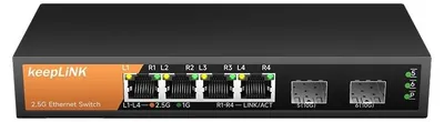 Produktbild von Netzwerkswitch, 9-Port 2,5Gb Ethernet, 10Gb SFP+ Uplink, 4 Port 2.5Gb