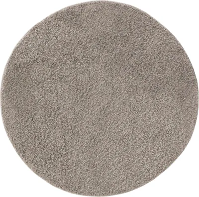Produktbild von benuta Teppich Wohnzimmer Soho Hellgrau ø 160 cm rund Hochflorteppich Wohnzimmerteppich Rutschfest Flauschig Plüsch Shaggy Weich