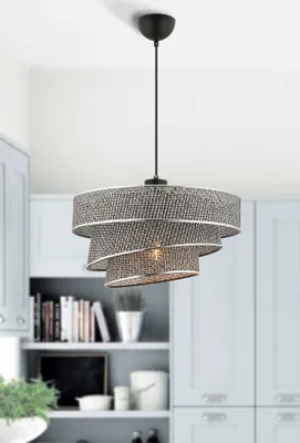 Image de Opviq, Couper Hazeran - Gris, lustre, gris, structure métallique, 40 x 40 x 72 cm