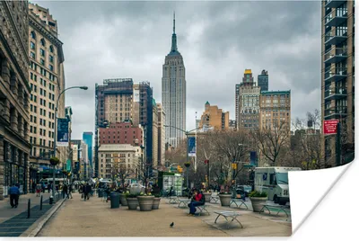 Produktbild von MuchoWow® Poster New York - Empire State Building - Winter 180x120 cm - Fotoplakat