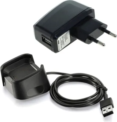 Image de subtel Chargeur pour montre connectée + Câble USB System Connector compatible avec - Adaptateur secteur 1A Câble charge rapide smartwatch gps sport fitness