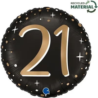 Produktbild von 18"/Ø46cm Folienballon "Sparkling Black" | #21