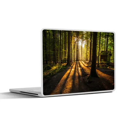 Produktbild von MuchoWow® Laptop Aufkleber Sticker Cover Sonne - Bäume - Wald - Landschaft - Natur 30x22 cm - Laptop-Sticker