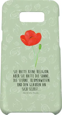 Produktbild von Mr. & Mrs. Panda Samsung Galaxy S8 plus Handyhülle  Blume Mohnblume - Blattgrün - Geschenk, Selbstliebe, Handy, Mohn, Motivation, Cover, Respekt, Garten, Religion, Case