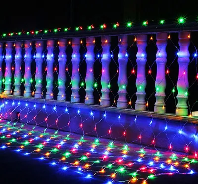 Produktbild von Peviasot LED Lichternetz 2*2 M 200LEDs Lichtervorhang Lichterkette Bunt Weihnachten Deko Innen Garten Party Festen 8 Modi Lichter Netz