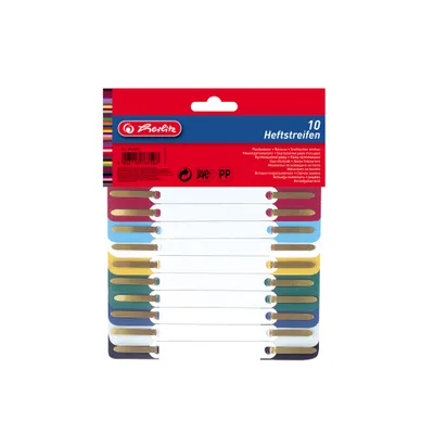 Immagine prodotto di Strisce di pinzatura Herlitz in PP colorate assortite    3.4x15cm 10er Hängep.