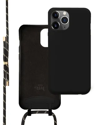 Produktbild von Pretty Black & Gold Cord Hülle  - Kompatibel mit iPhone 13