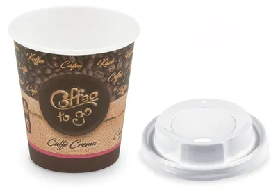 Produktbild von 100x Kaffeebecher S 'Coffee To Go' Caffe Crema mit Trinkdeckel 150ml 200ml