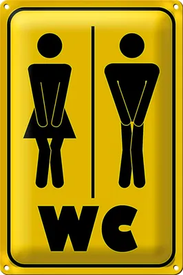 Produktbild von Blechschild Hinweis 20x30cm WC Piktogramm Toilette Wandbild