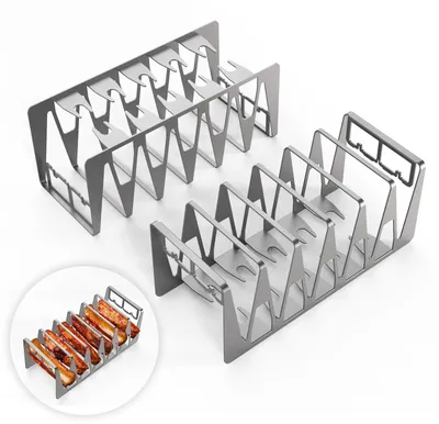 Produktbild von Omgoods – Sparribs- und Hähnchenschenkelhalter – Grillzubehör-Set, 2 Stück