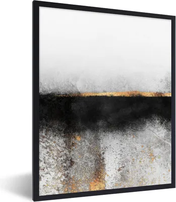 Produktbild von MuchoWow® Gerahmtes Poster Gold - Abstrakt - Luxus 60x80 cm - Poster mit Schwarzem Bilderrahmen Wandposter Rahmen Foto Bilder - Premium - Wanddeko Wohnzimmer
