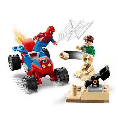Produktbild von LEGO 76172 Super Heroes Das Duell von Spider-Man und Sandman Spielset mit Rennauto für Jungen und Mädchen ab 4 Jahren, Super Heroes Set