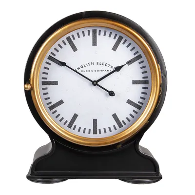 Produktbild von Clayre & Eef Stehende Uhr 42x52 cm Schwarz Metall Rund