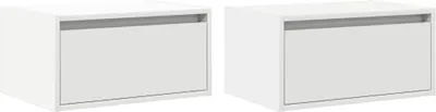 Produktbild von vidaXL Wand-Nachttische mit LED-Leuchten 2 Stk. Weiß