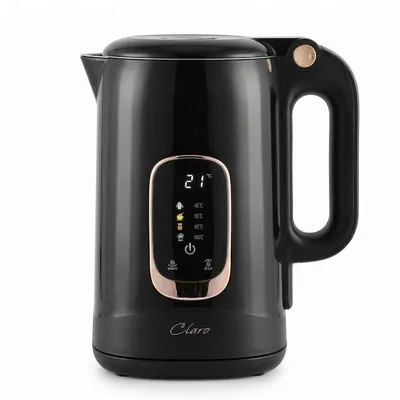 Produktbild von Wasserkocher 1,8 L 1800 W mit Temperaturregelung, LCD Display, Touchpanel, Warmhaltefunktion, schwarz