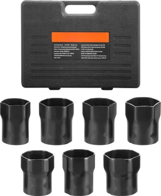 Produktbild von Kontermuttern Steckschlüsselsatz 12,7mm Antrieb - 7-teilig - SAE und Metrisch - Werkzeugset für professionelle Anwendungen