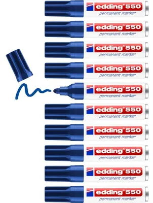 Produktbild von Edding 4-550 003, Blau, Meißel, Blau, Weiß, Kunststoff, 3 mm, 4 mm