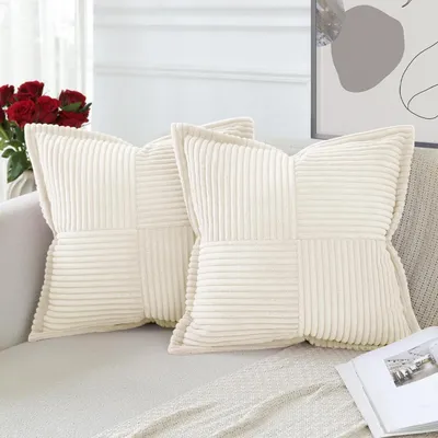 Produktbild von Kissenbezüge Kordsamt 2er Set Creme Beige 45x45cm