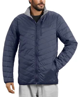 Produktbild von Herren Steppjacke Übergangsjacke Leicht Wendbar Wasserdicht Dunkelblau L
