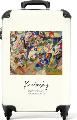 Produktbild von NoBoringSuitcases.com® Koffer Handgepäck Trolley Rollkoffer Kleine Reisekoffer mit 4 Rollen - Kunst - Kandinsky - Komposition - Regenbogen - Alte Meister - Cabin Size < 55x40x23 cm & 55x40x20 cm - Fotokoffer - Kabinenkoffer - BoardgepäckHandgepäck Koffer 55x35x20 cm, 36L,