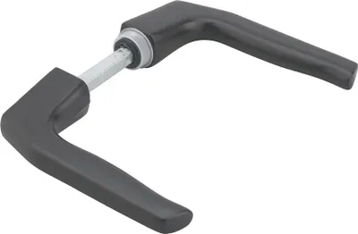 Image de Paire de béquilles pour porte, carré 7mm, 1 portée, noir - THIRARD