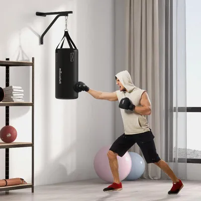 Immagine prodotto di Supporto a parete per sacco da boxe – Sistema di sospensione regolabile per sacco da boxe con gancio girevole