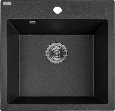 Produktbild von BADLAND Spülbecken Granitspüle Einzelbecken Alena 49x49 Schwarz | Siphon im SET!