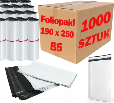 Zdjęcie produktu dla Foliopaki Kurierskie Białe B5 190x250mm - 1000 szt.