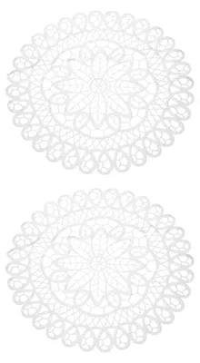 Gehäkelte Spitzenuntersetzer 40 cm, 2er-Set, weiß