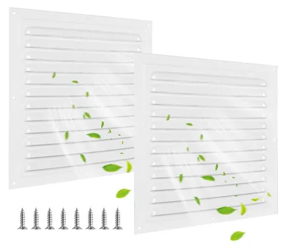 Immagine prodotto di 2 griglie di ventilazione da 250 x 250 mm - Griglie di scarico in alluminio con protezione anti-insetti