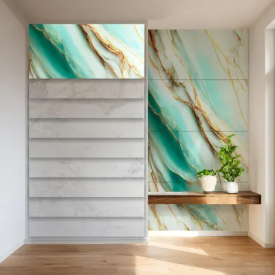 Zdjęcie produktu dla HEXIM Płyty marmurowe, zestaw 4 sztuk, 122x70 cm, SPC, imitacja granitu, płytki, kamień, panele, do wnętrz i na zewnątrz - B, Obraz wygenerowany przez AI
