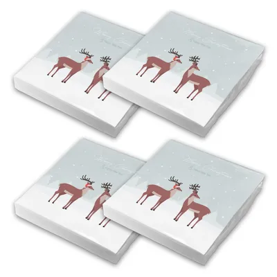 Produktbild von itenga 80x Serviette Weihnachten - Hirsche Set