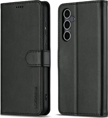 Produktbild von Samsung Galaxy S25 Hülle - LC.IMEEKE Luxus Klapphülle - Schwarz